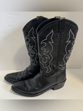 Old West Men's Round Toe Western Boots black